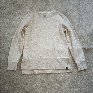 L.L. Bean Tan/Cream Heathered Crewneck Sweater